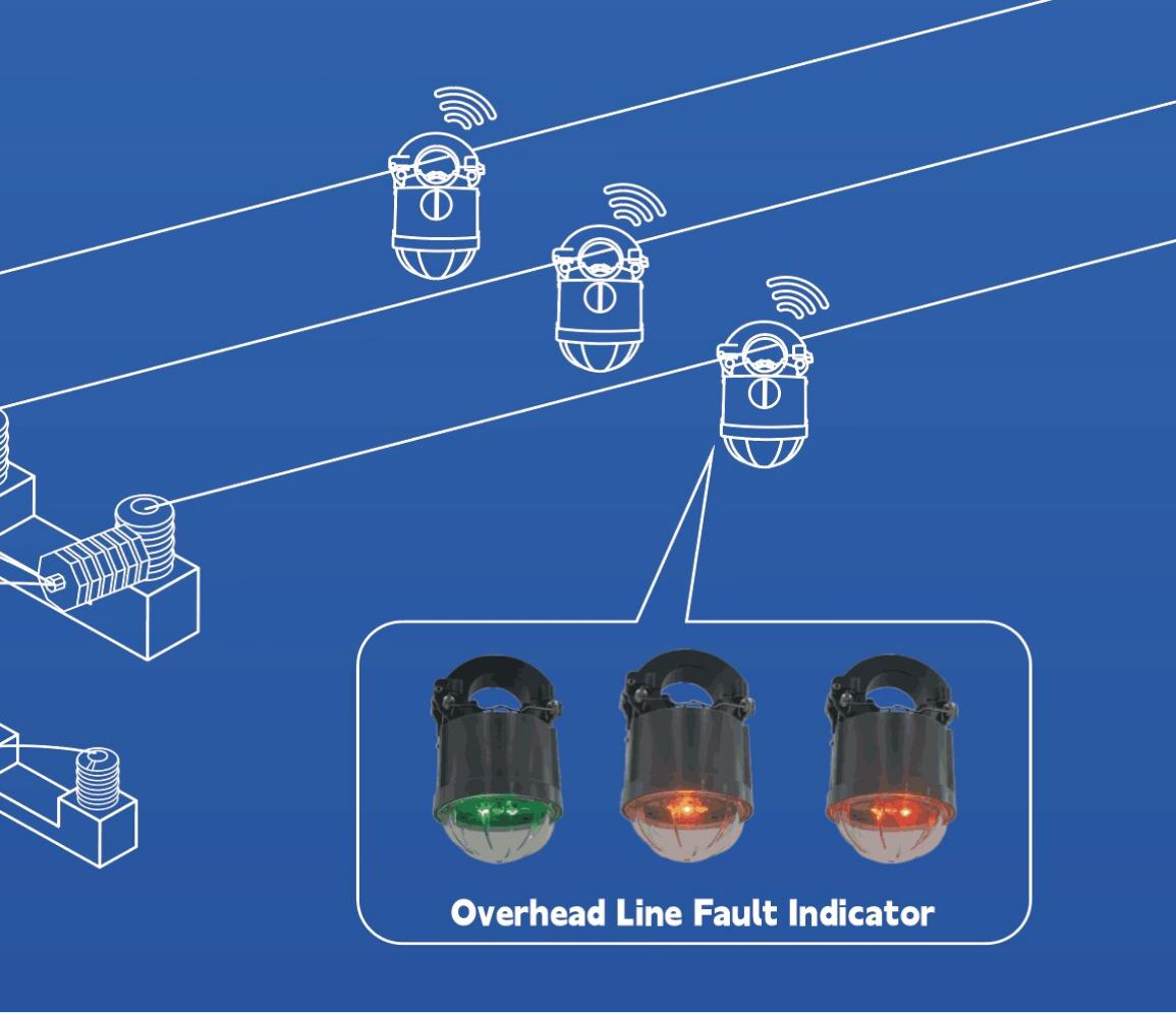 Where are overhead line fault indicators installed?